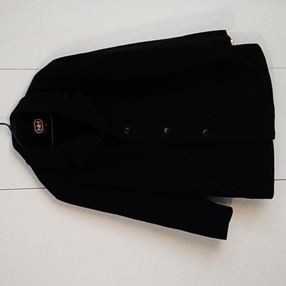 新品タグ付き✨ アンシェヌマン Cashmere Blend Pea Coat Newport Harbor men's black wool/cashmere blend peacoat size 46R